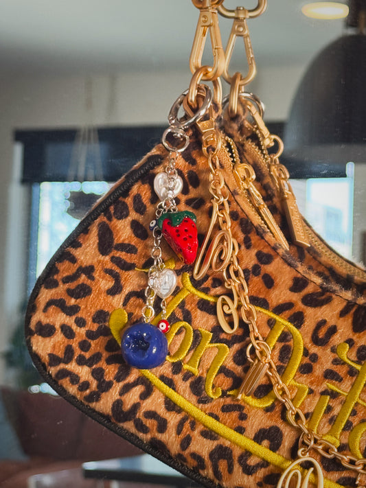 Berries Keychain – Handmade Polymer Clay Bag Charm