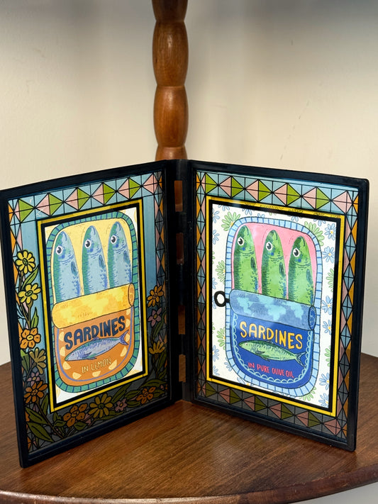 Vintage Hinged Sardine Art Frame – Quirky Kitchen Decor