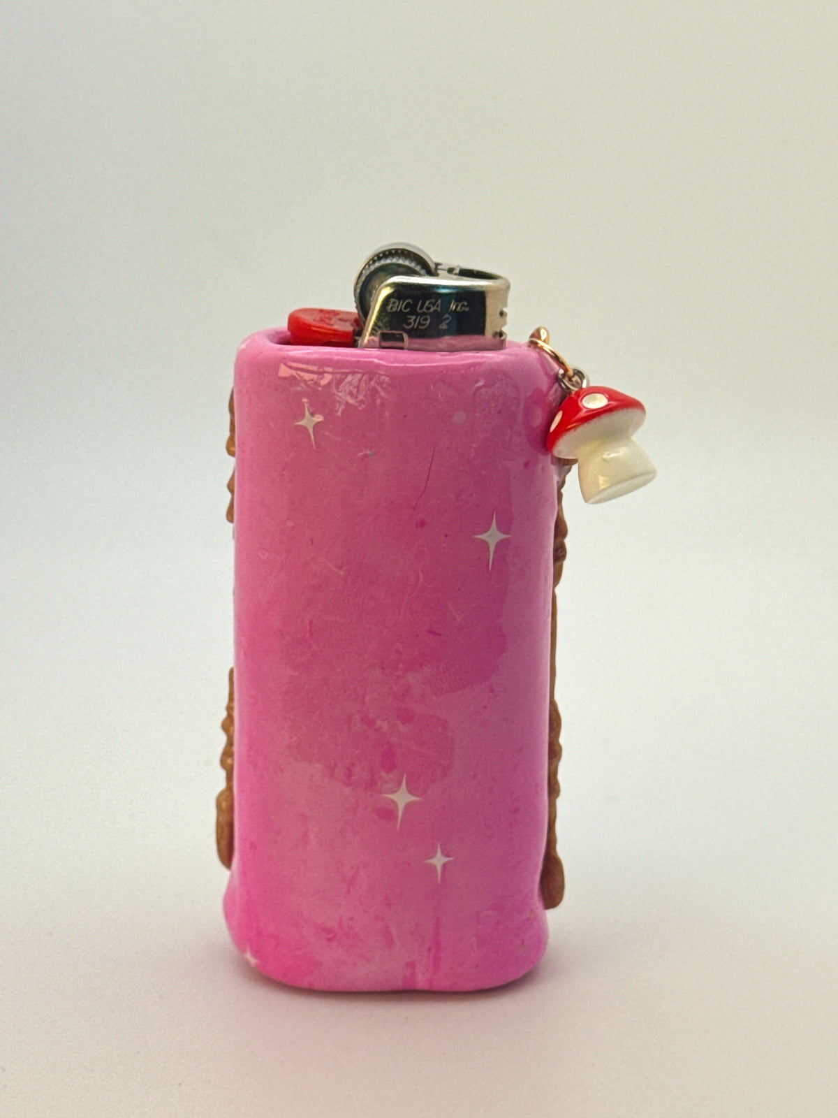 Vintage Frame Rip It Frog Case with charm| Fits Standard Bic | Handmade Polymer Clay Art