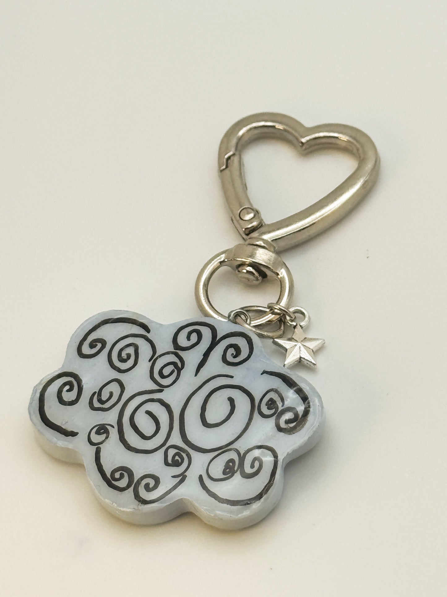 Smoking Cloud Keychain – Handmade Polymer Clay Bag Charm