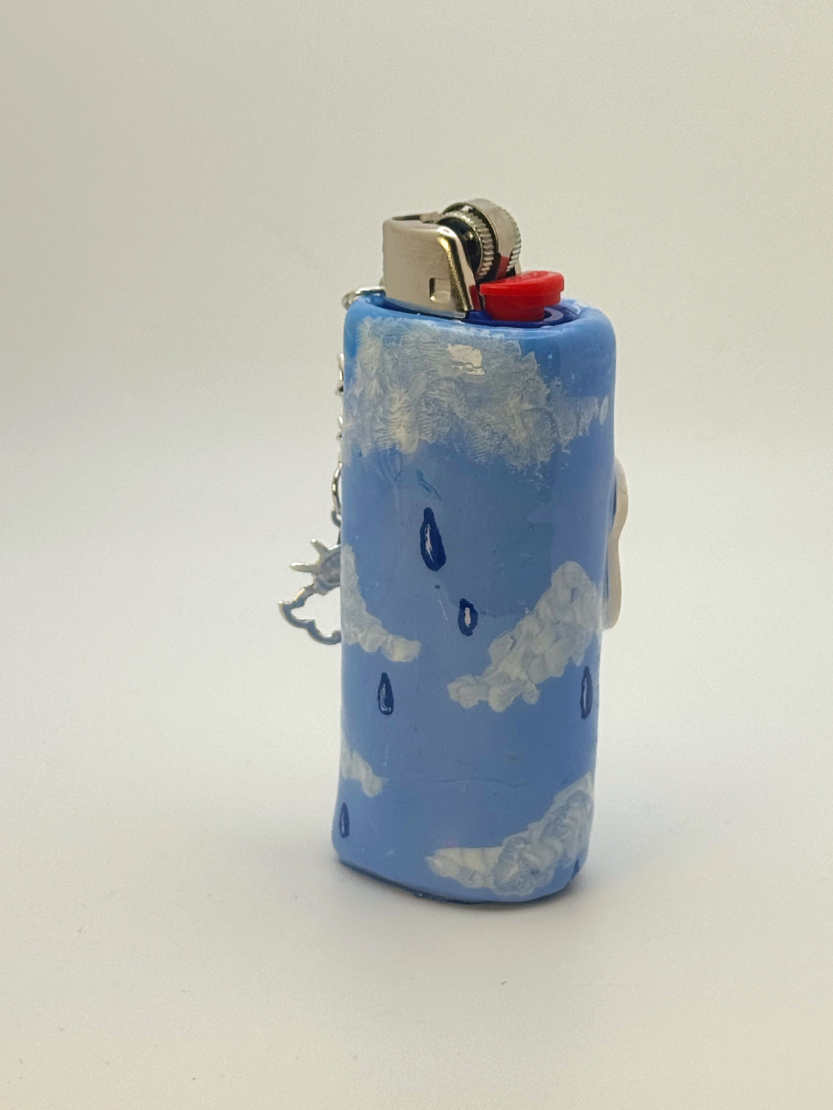 Sad Girl Cloud Case with charm| Fits Standard Bic | Handmade Polymer Clay Art