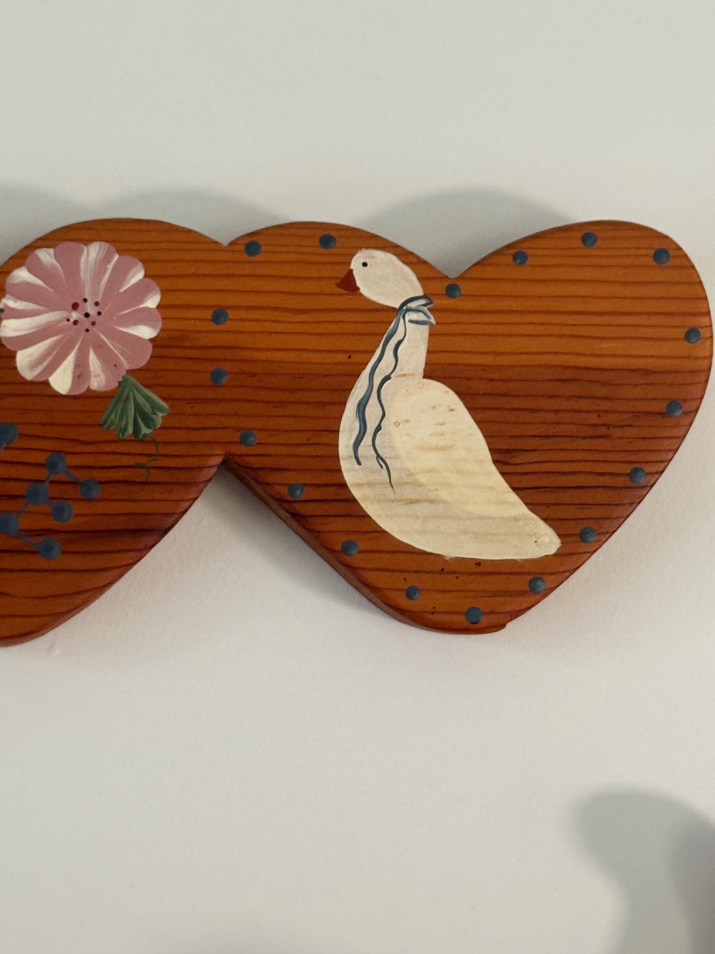 Vintage Hand Painted Wooden Heart “Welcome” Wall Sign