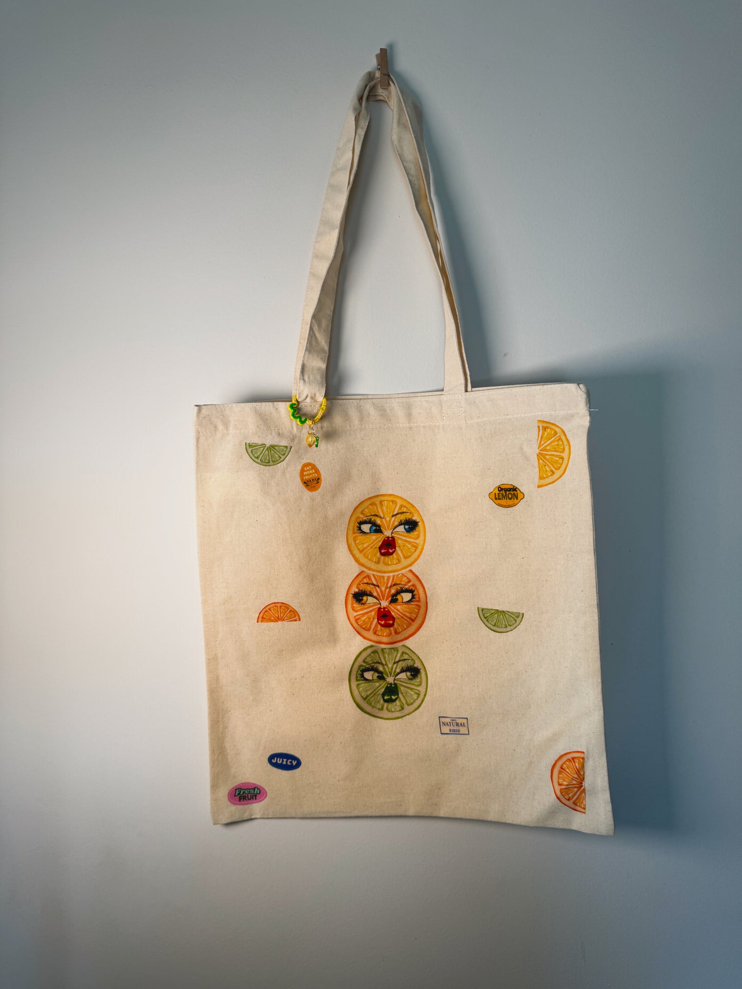 Citrus Sisters Hand-Pressed Tote Bag | 15x16 Natural Cotton — Luxe