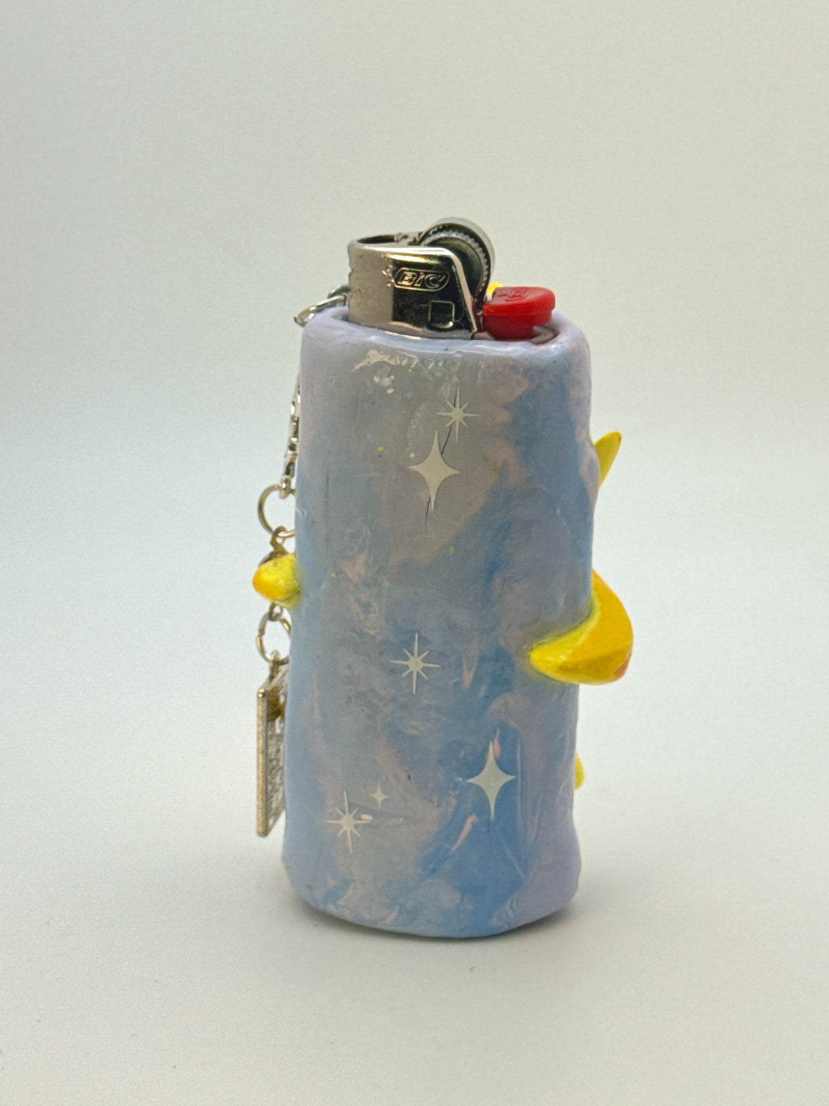 Celestial Sun Case with charm| Fits Standard Bic | Handmade Polymer Clay Art