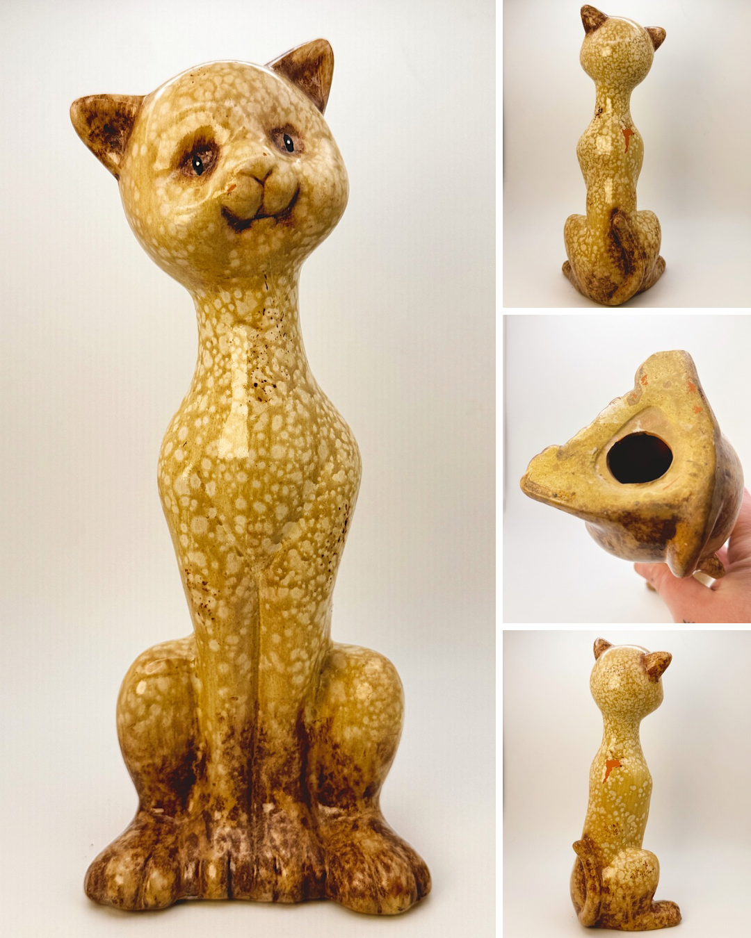 Rare Vintage ceramic cat figurines – set of 3 (mid-century style)