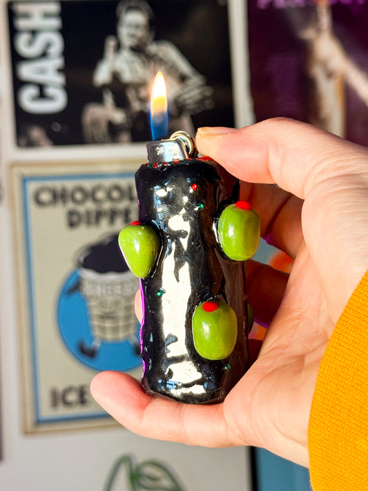 Olive Lighter Case| Fits Standard Bic | Handmade Polymer Clay Art