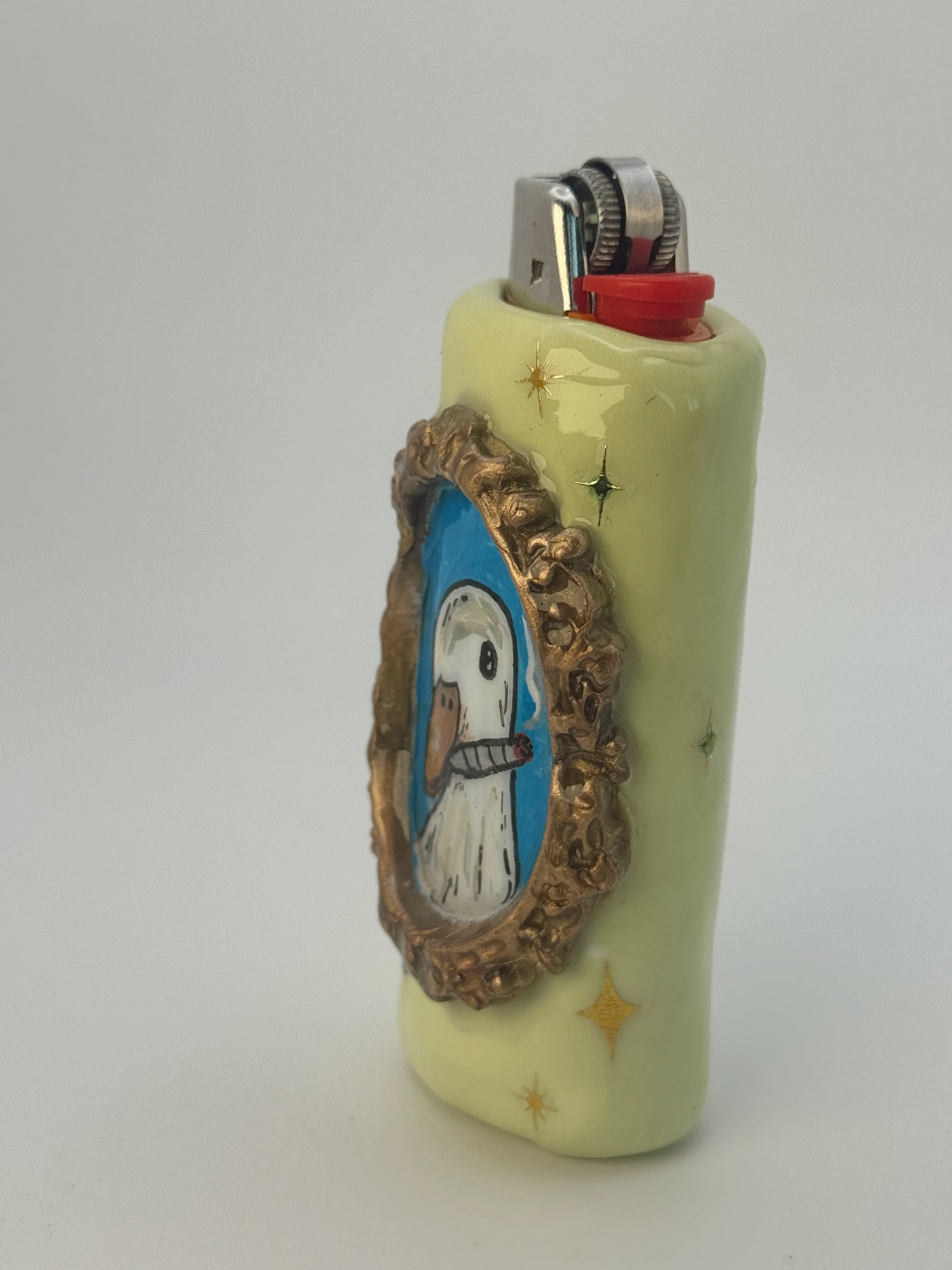 Duck That Doesn’t Give a F*ck Polymer Clay Lighter Case – Vintage Portrait Style