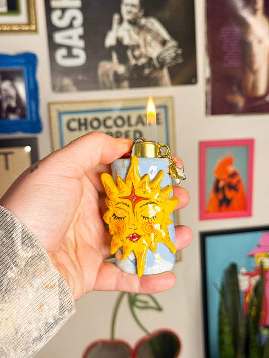 Miss Sunny Girl Lighter Case w/ charm | Fits Standard Bic