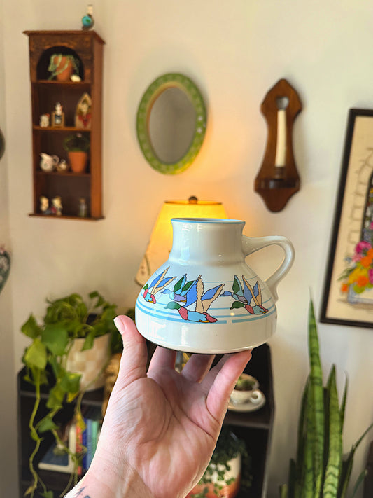 Vintage 1980s "No-Tip" Ceramic Mallard Duck Travel Mug / Bud Vase