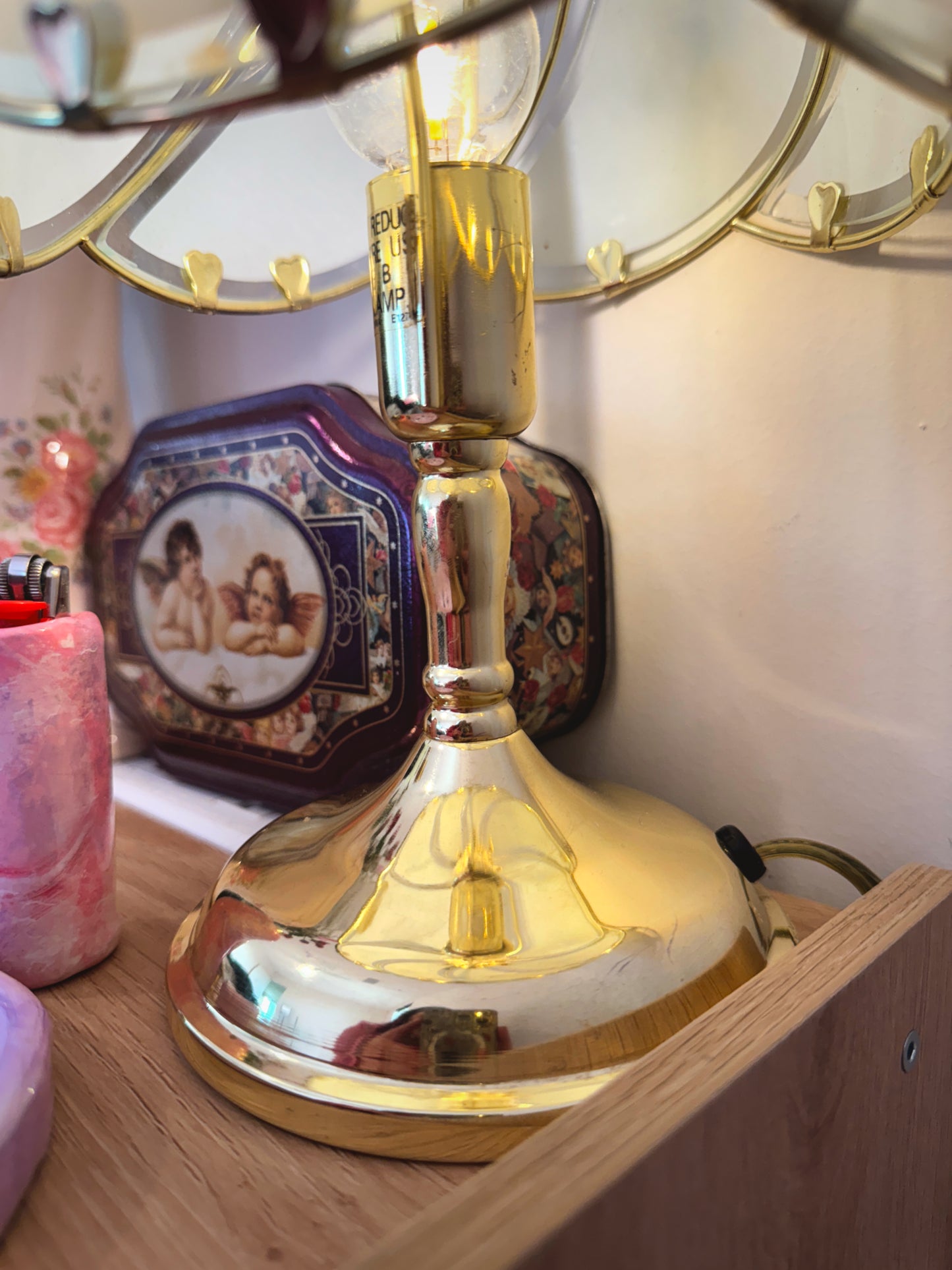 Vintage Floral Touch Lamp – 3-Way Brass Table Lamp