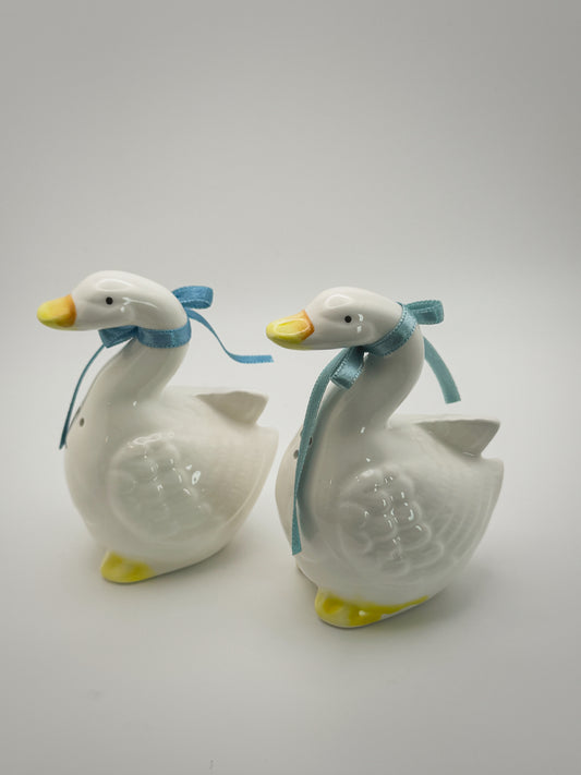 Vintage Goose Salt & Pepper Shaker Set in Box | Ron Gordon Designs 1988 | Ceramic Kitchen Decor