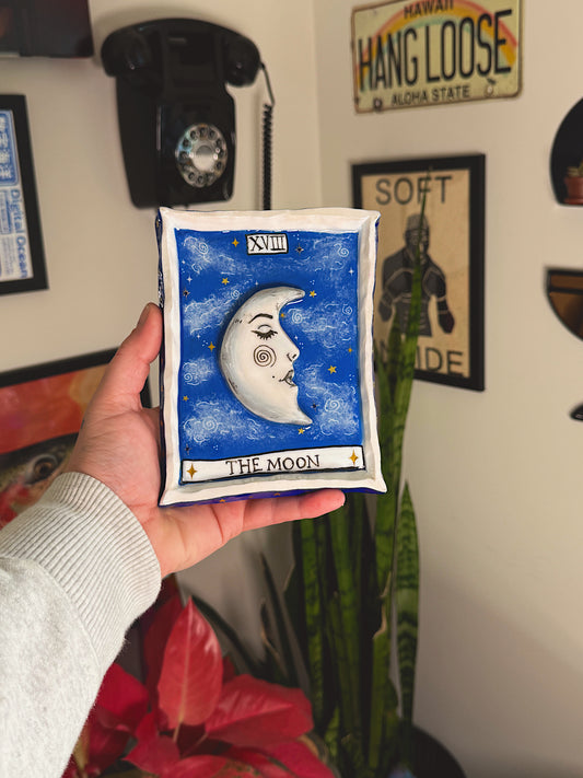 The Moon Tarot Trinket Dish — Handmade Celestial Polymer Clay Dish