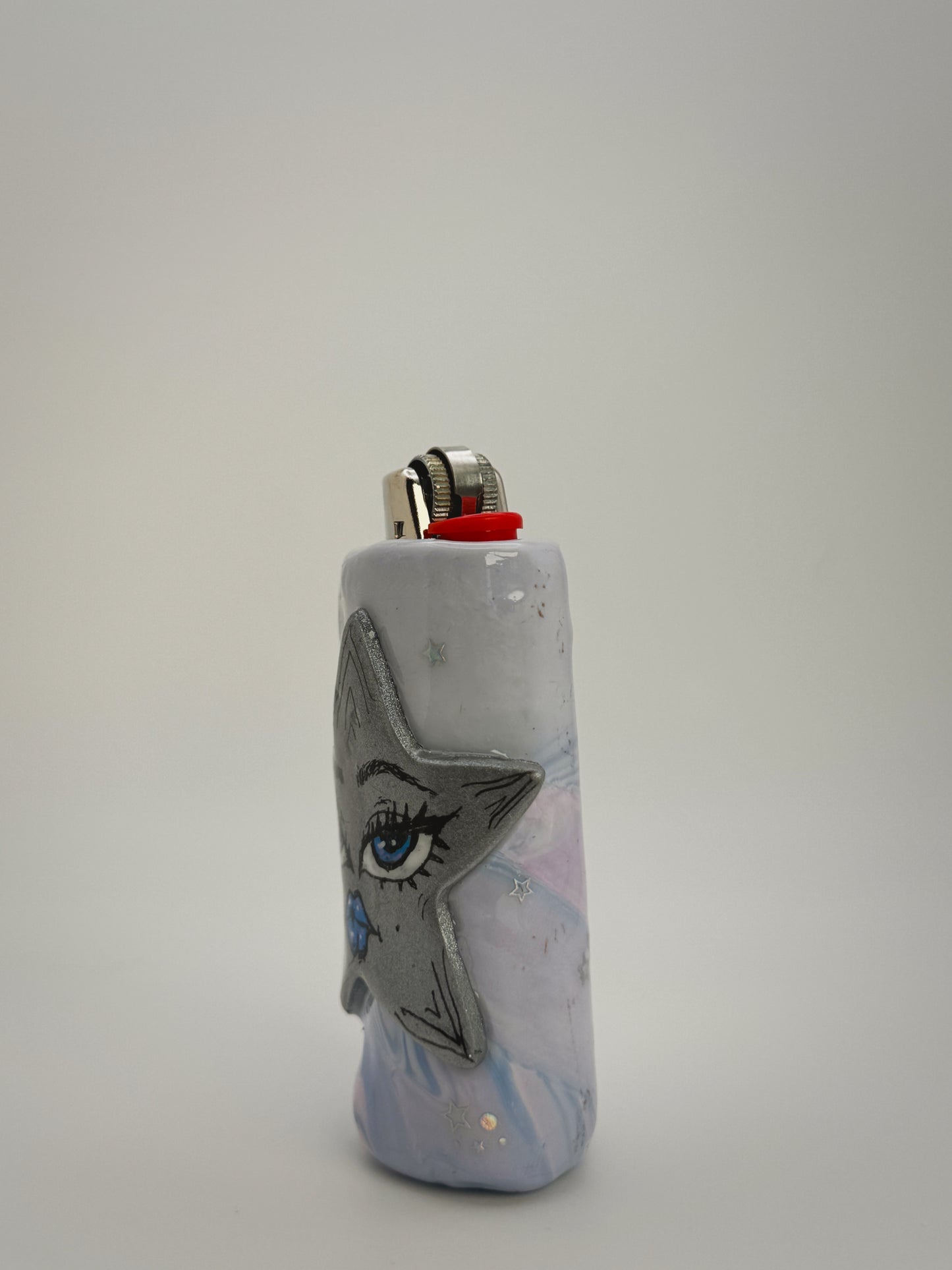 Sassy Star Lighter Case| Fits Standard Bic | Handmade Polymer Clay Art