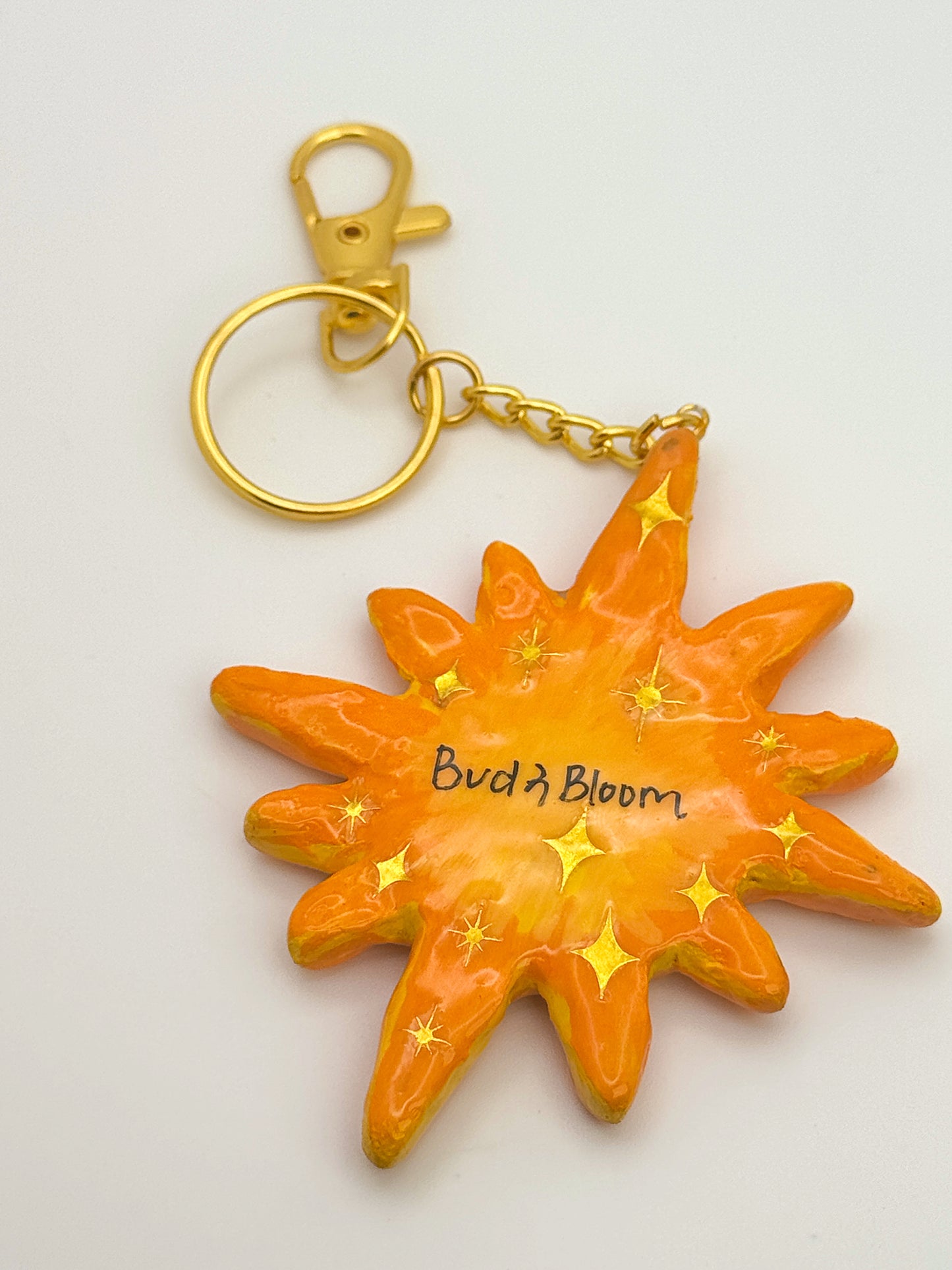 Sun Goddess Keychain – Hand-Sculpted Polymer Clay (3.5”)