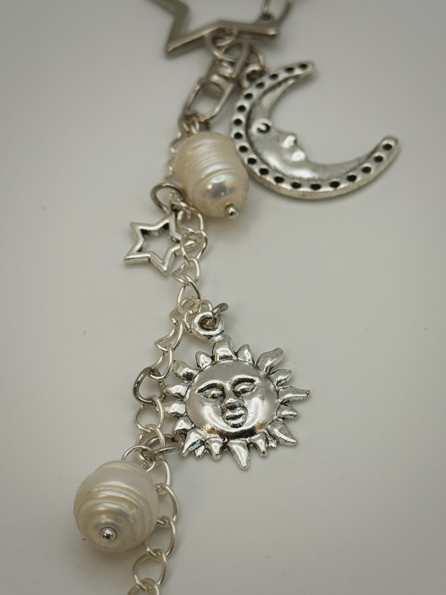 Silver Celestial Bag Charm | Handmade Key Chain