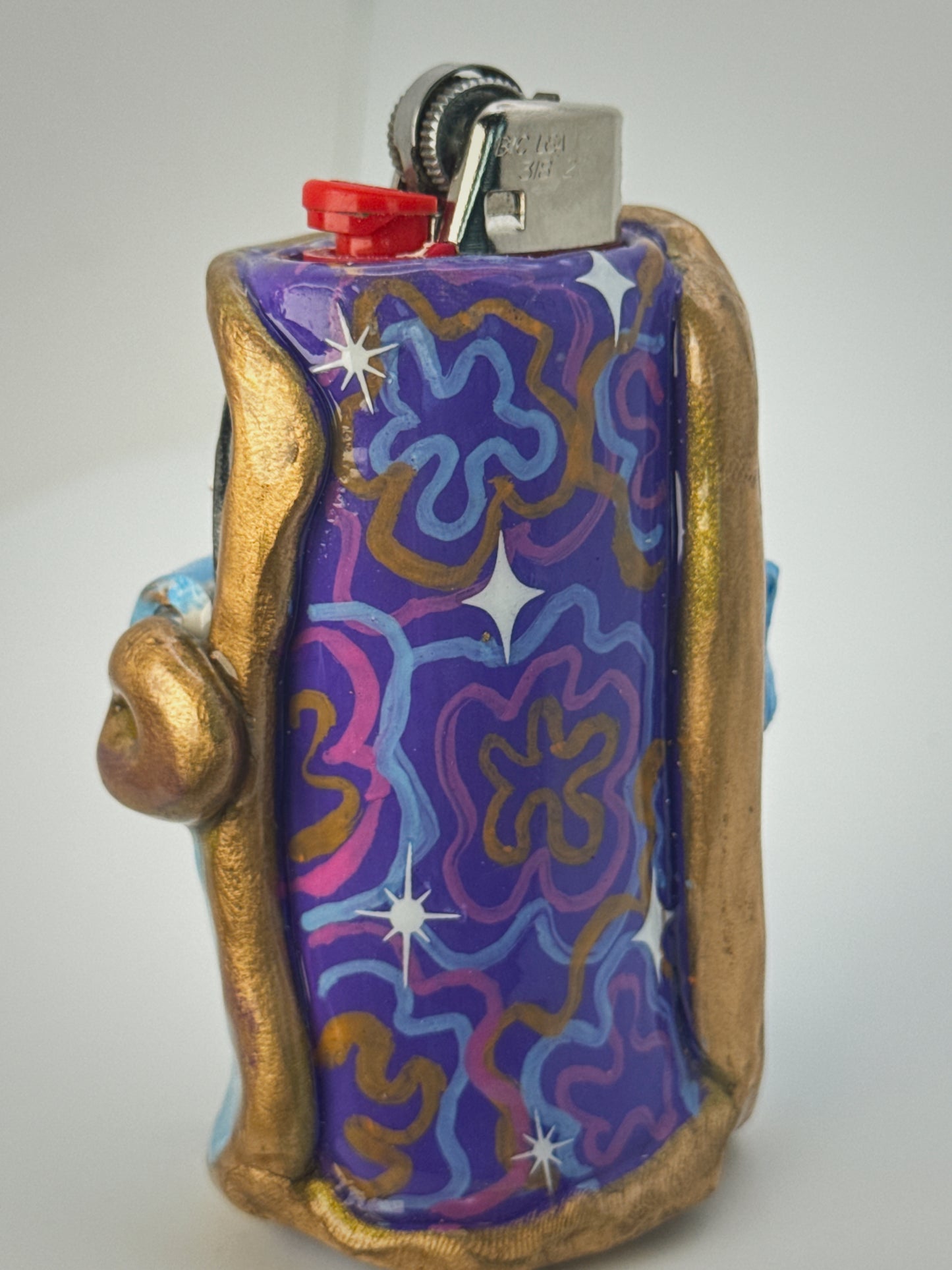 Sardine Tin Lighter Case| Fits Standard Bic | Handmade Polymer Clay Art