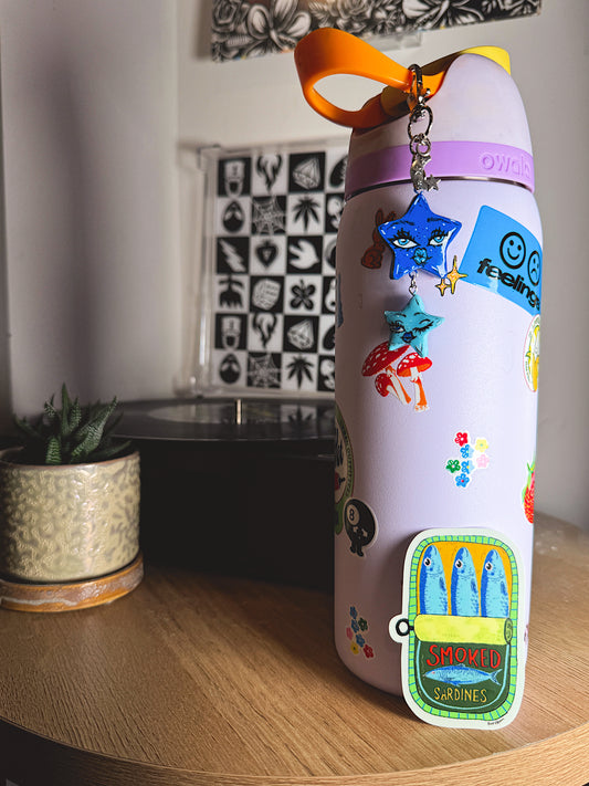 Smoked Sardines Vinyl Sticker - Whimsical Tinned Fish Art