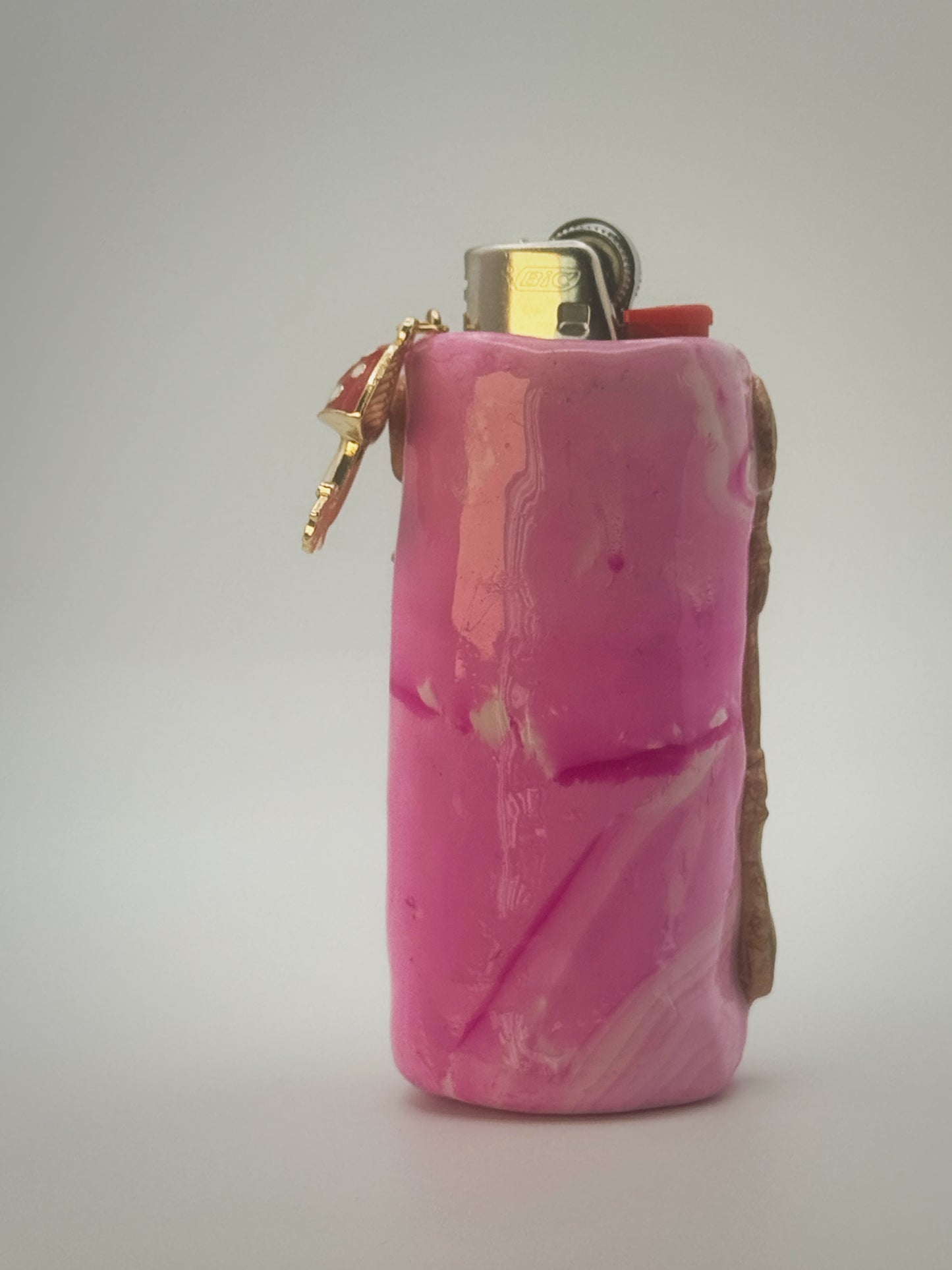 Rip It Frog Lighter Case with charm| Fits Standard Bic | Handmade Polymer Clay Art
