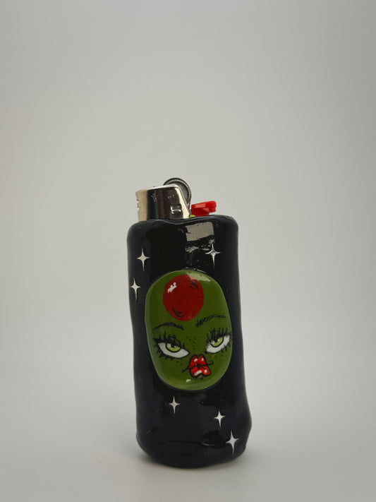 Sassy Olive Lighter Case| Fits Standard Bic | Handmade Polymer Clay Art