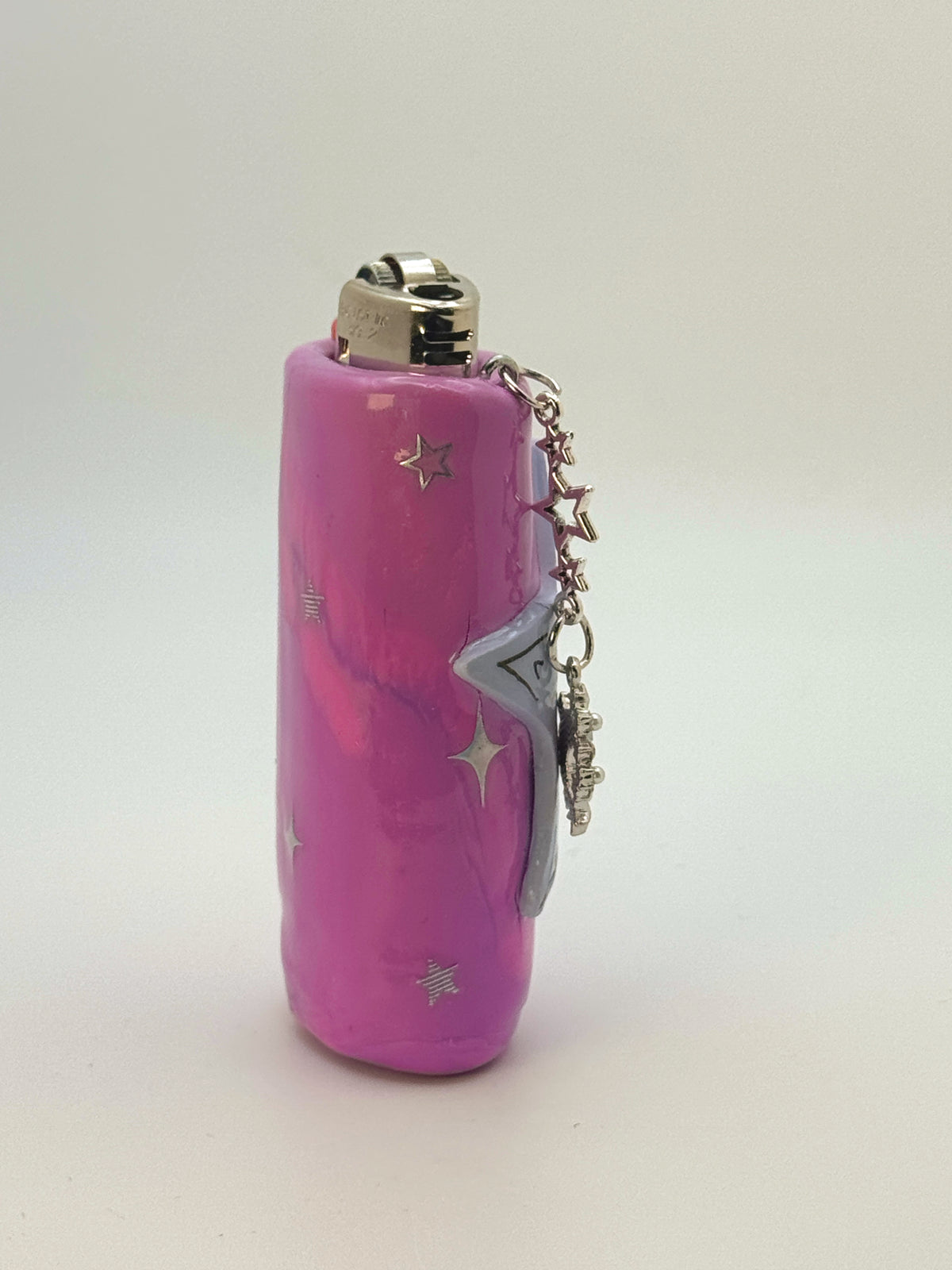Smoking Star Case with charm| Fits Standard Bic | Handmade Polymer Clay Art