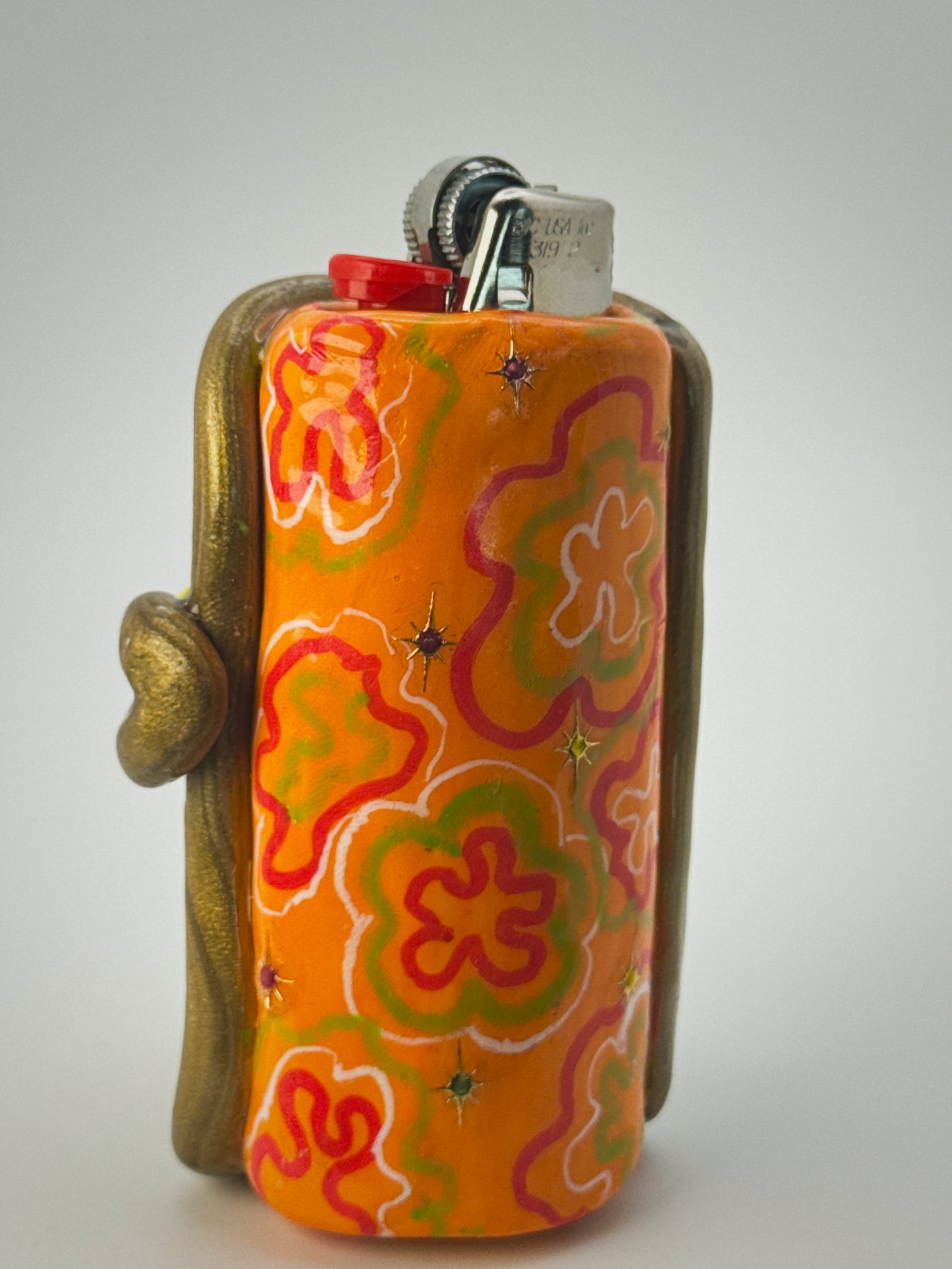 Smoked Sardine Tin Lighter Case| Fits Standard Bic | Handmade Polymer Clay Art
