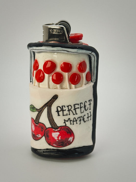 Perfect Match Matchbox Lighter Case| Fits Standard Bic | Handmade Polymer Clay Art