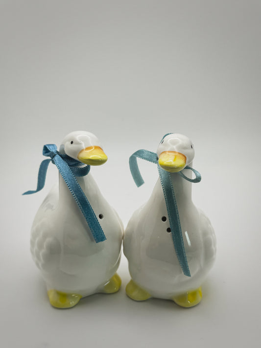 Vintage Goose Salt & Pepper Shaker Set in Box | Ron Gordon Designs 1988 | Ceramic Kitchen Decor