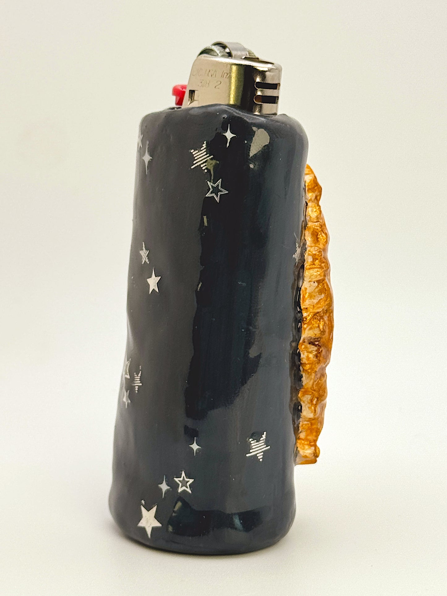 Vintage Frame Moon Lighter Case- Handmade from Polymer Clay