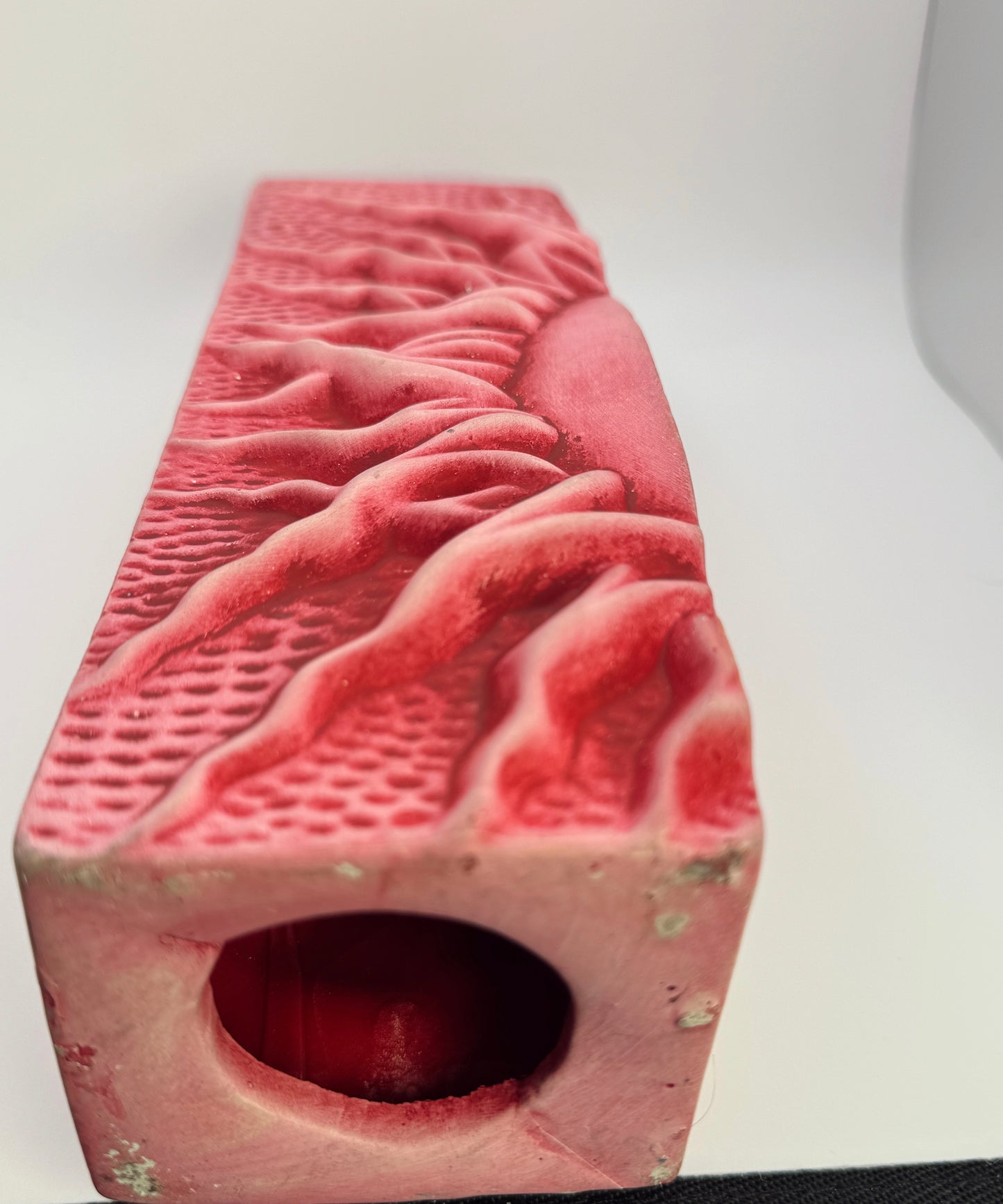 Vintage Pink Ceramic Sun & Moon Sculptural Bookends / Candle Holders (Set of 2)