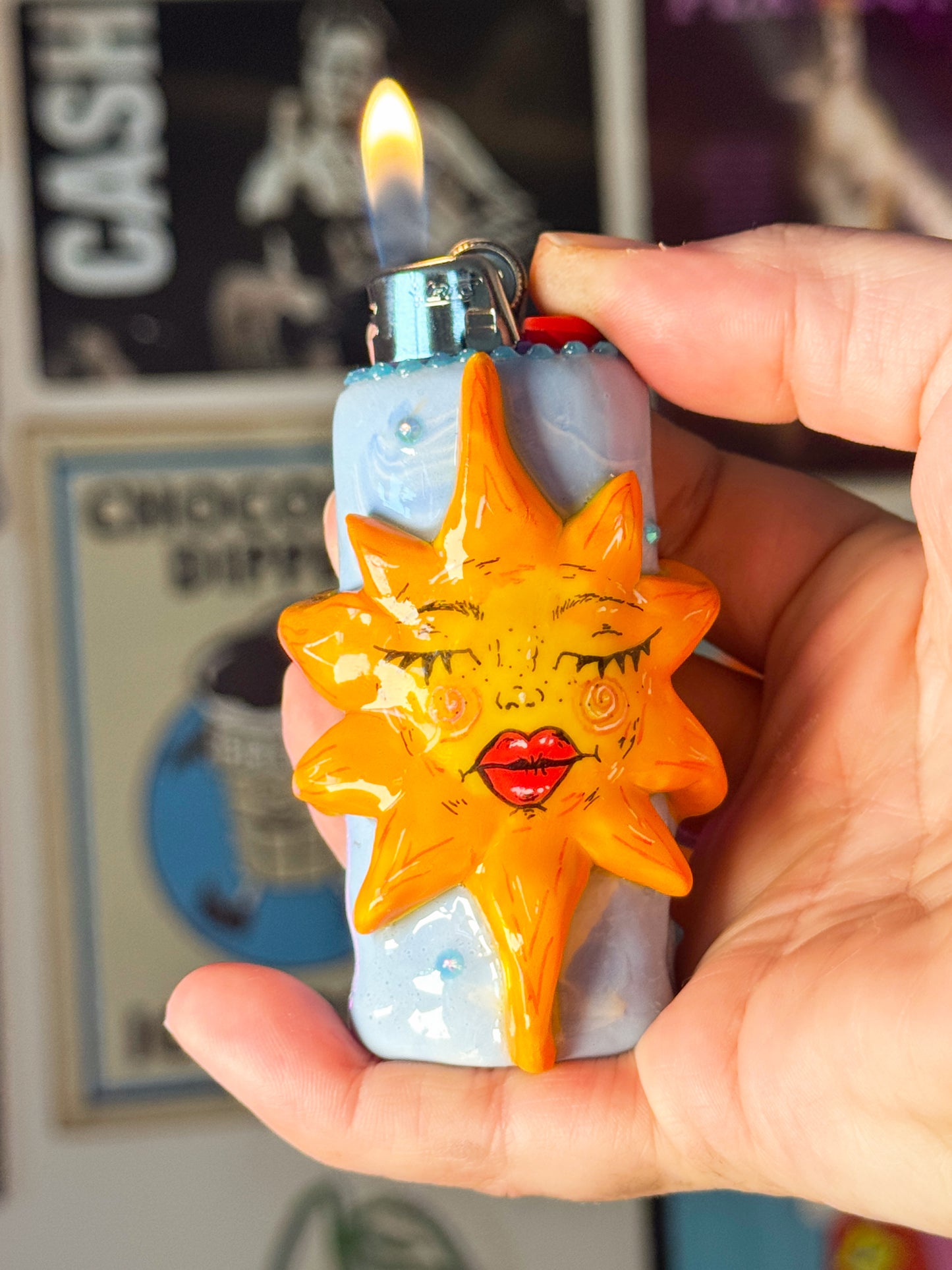 Miss Sunny Lighter Case| Fits Standard Bic | Handmade Polymer Clay Art
