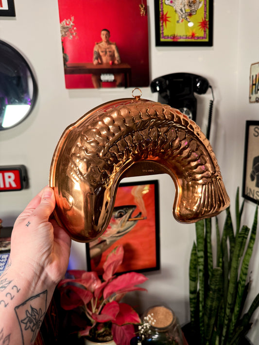 Vintage Copper Fish Mold Wall Decor – Sardine / Kitchen Mold