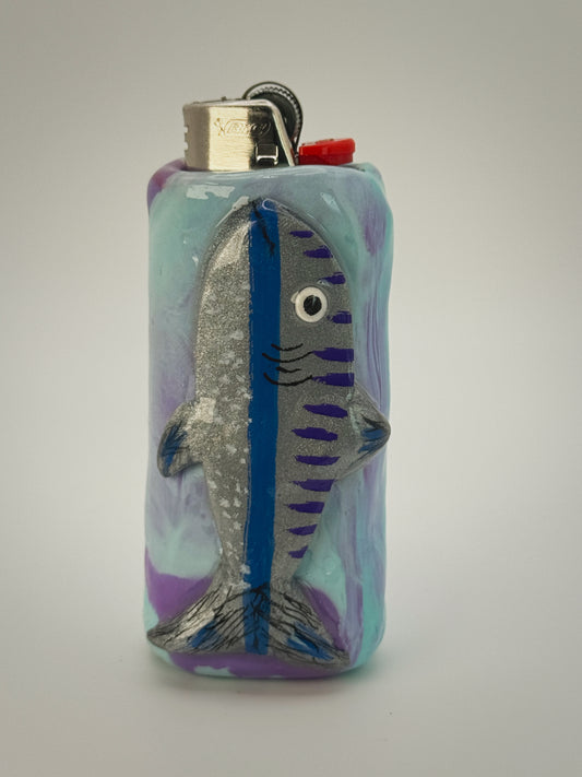 Sardine Fish Lighter Case| Fits Standard Bic | Handmade Polymer Clay Art