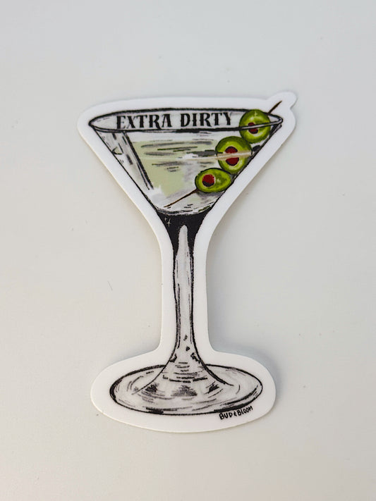 Extra Dirty Martini Sticker | Olive Martini Vinyl Sticker | Cocktail Aesthetic Decal