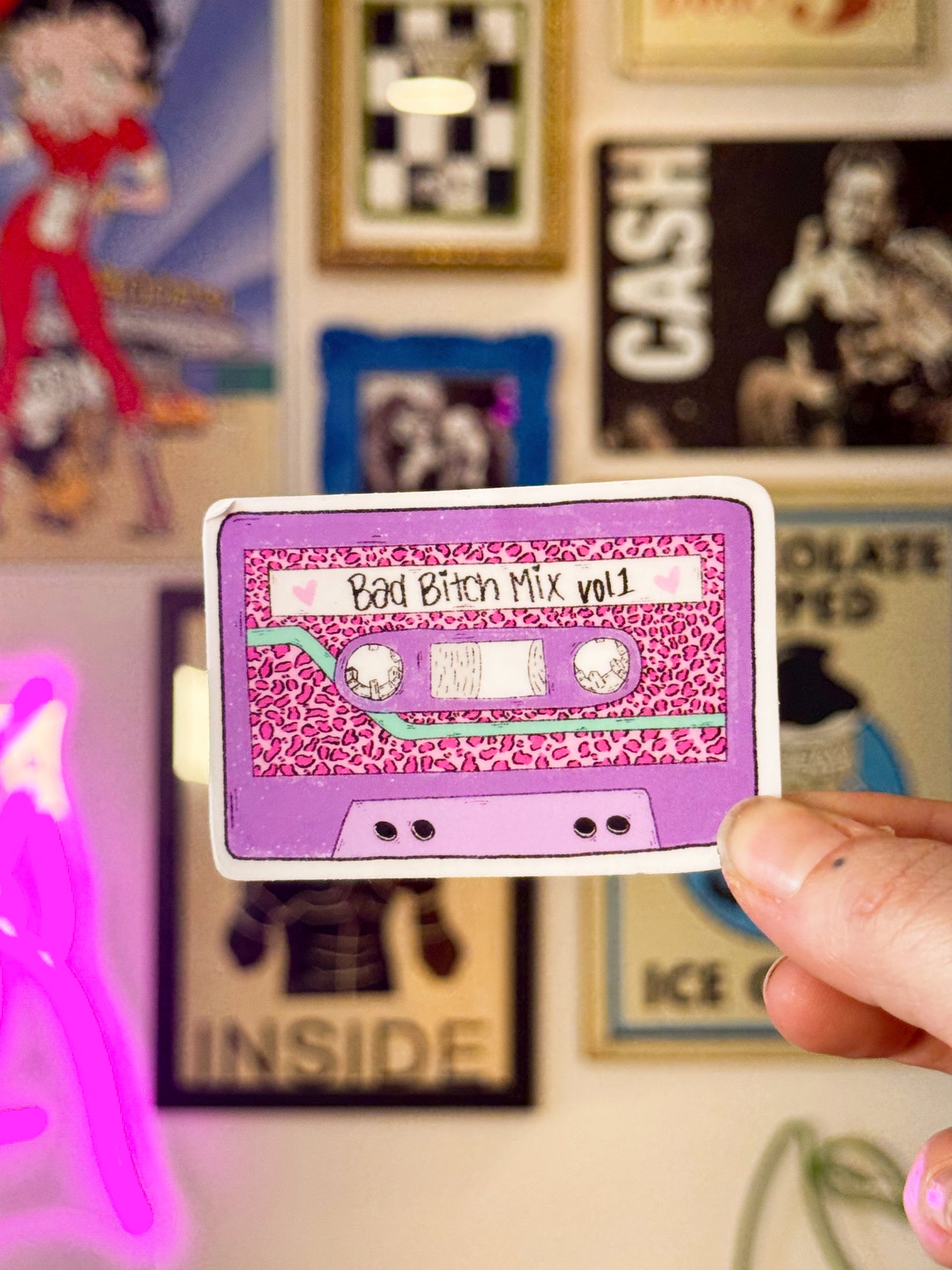 Bad Bitch Mix Sticker | 90s Cassette Vinyl Sticker