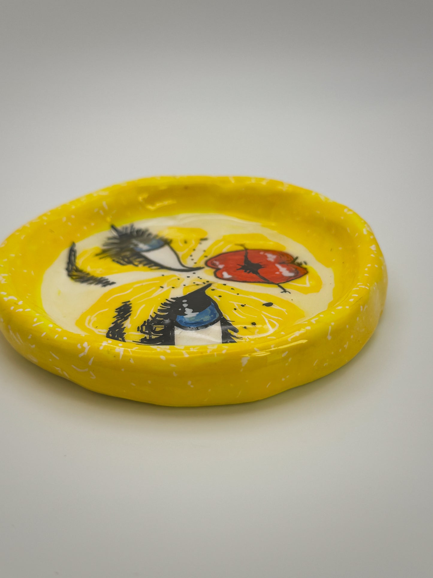 Sour Lemon Face Trinket Dish(3.5-4”) –Handmade Polymer Clay