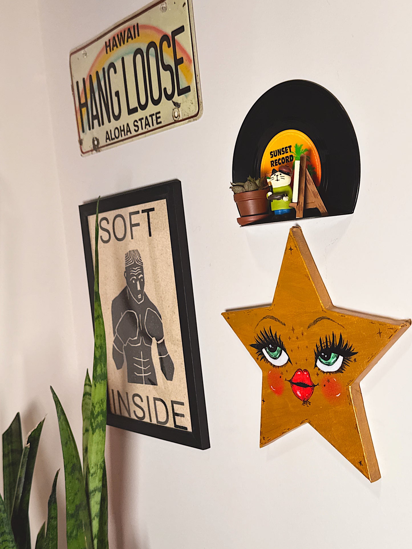 Celestial Star Babe – Hand-Painted 10” Wall Art