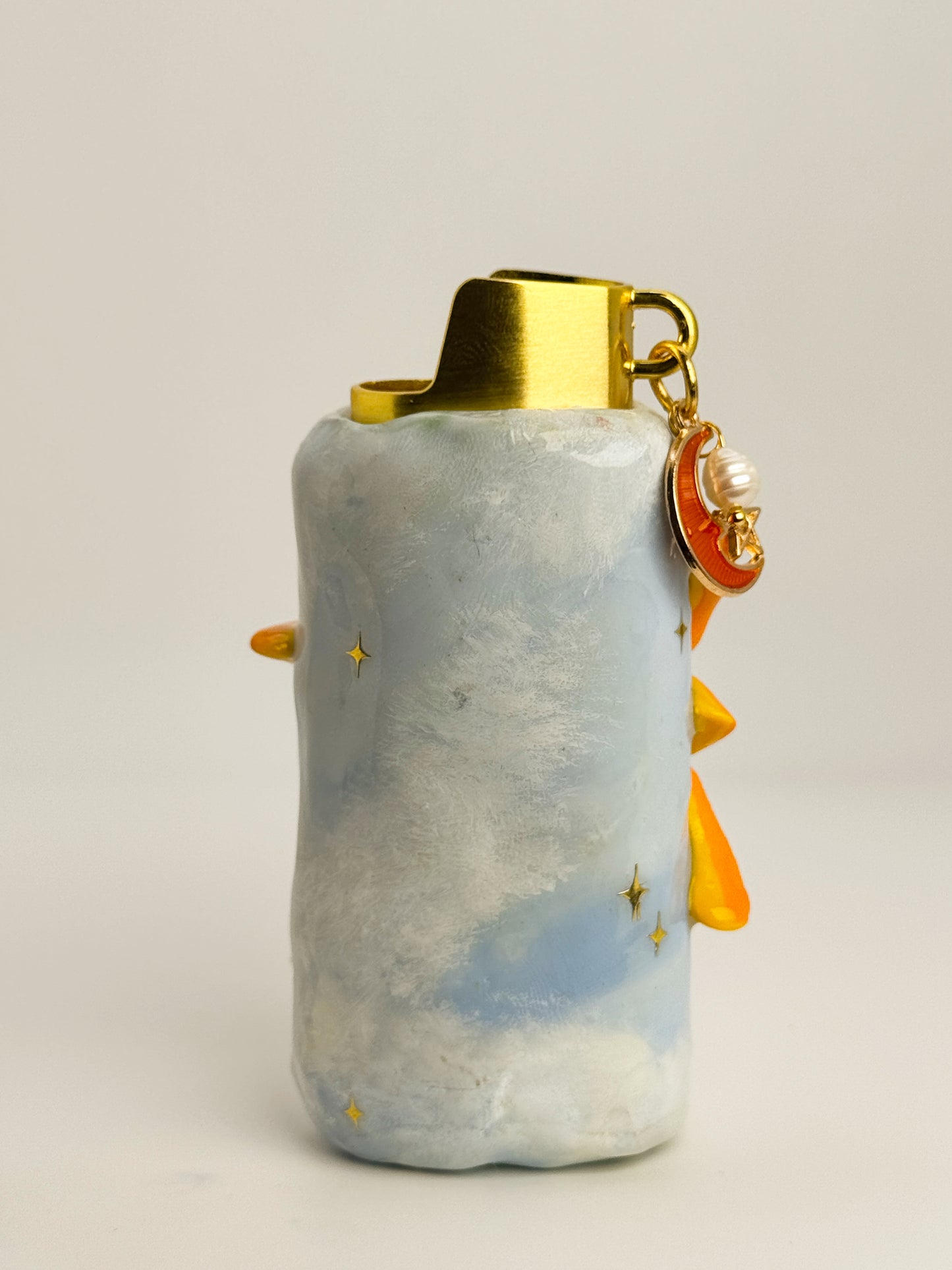 Miss Whimsy Sun Lighter Case w/ Charm | Fits Standard Bic | Handmade Polymer Clay Art