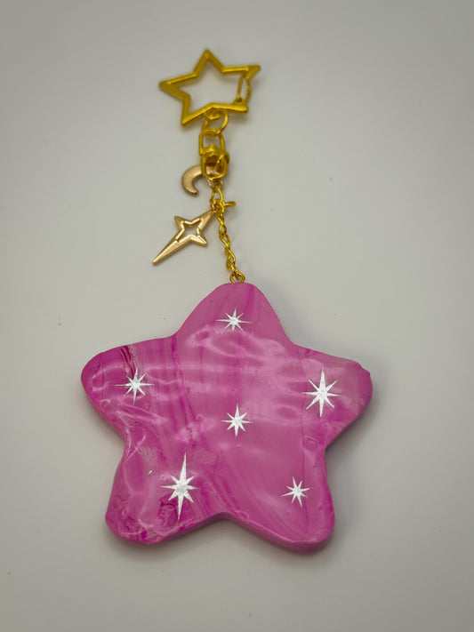 Sassy Star Bag Charm | Handmade Polymer Clay Key Chain