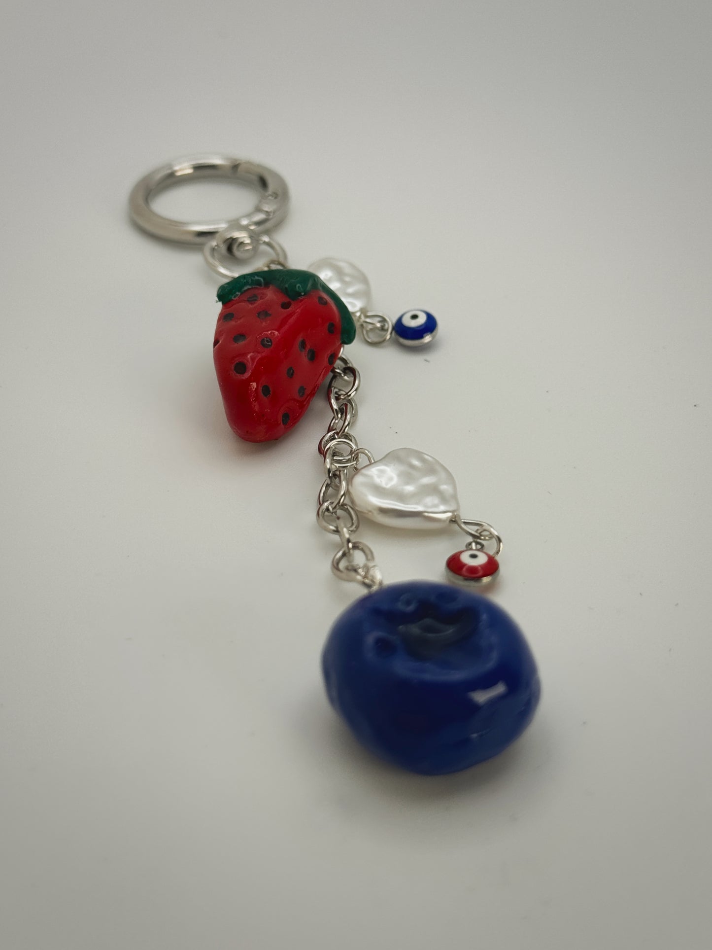 Berries Keychain – Handmade Polymer Clay Bag Charm