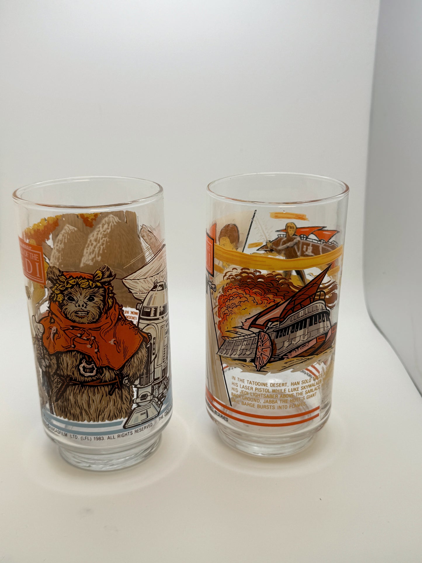 1983 Burger King Star Wars Return of the Jedi Glasses – Set of 2