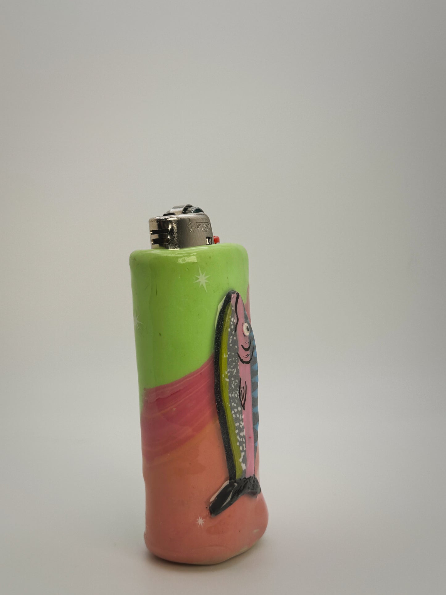 Sardine Lighter Case| Fits Standard Bic | Handmade Polymer Clay Art