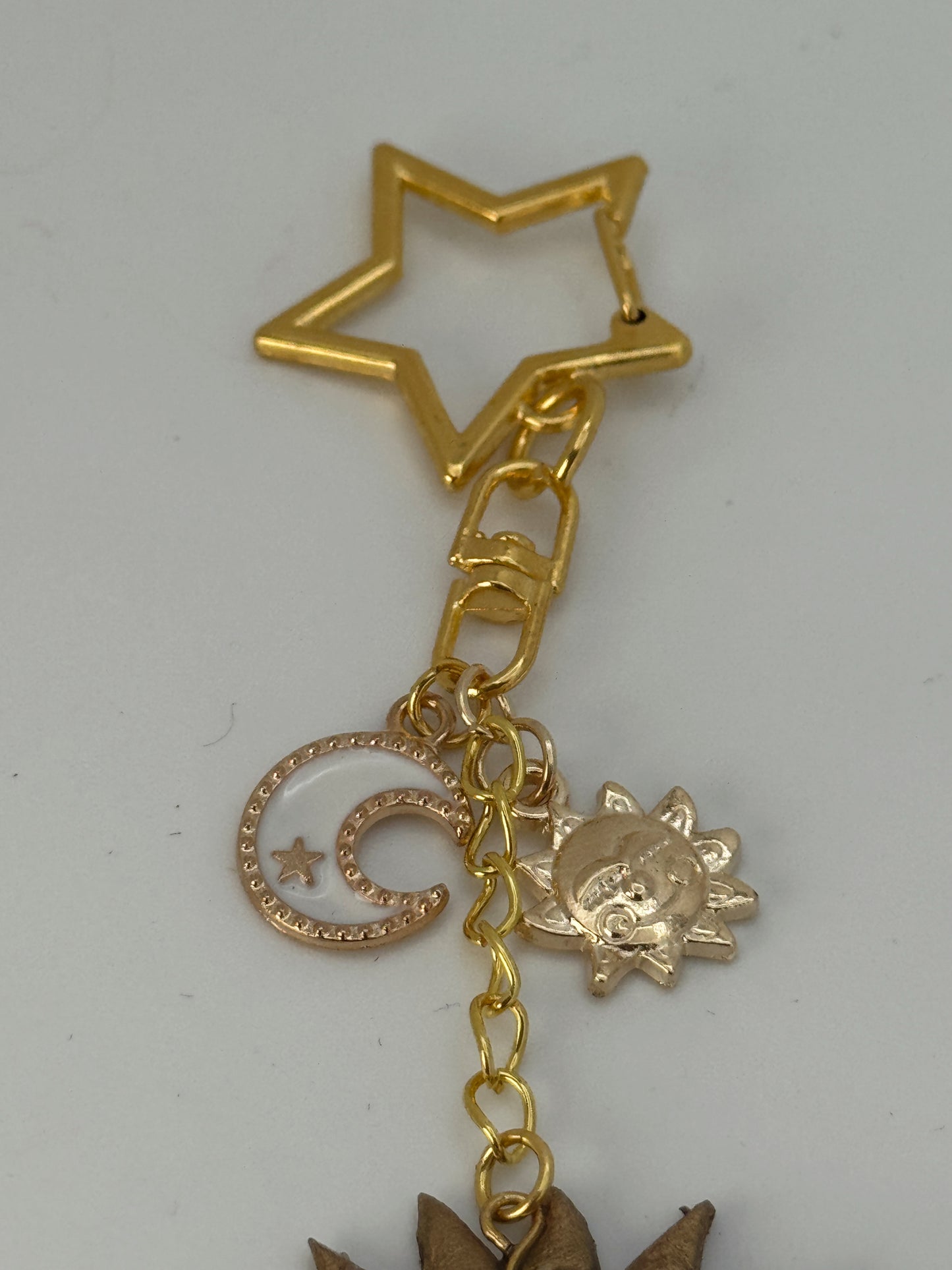 Celestial Sun & Moon Statement Bag Charm – Handmade Polymer Clay