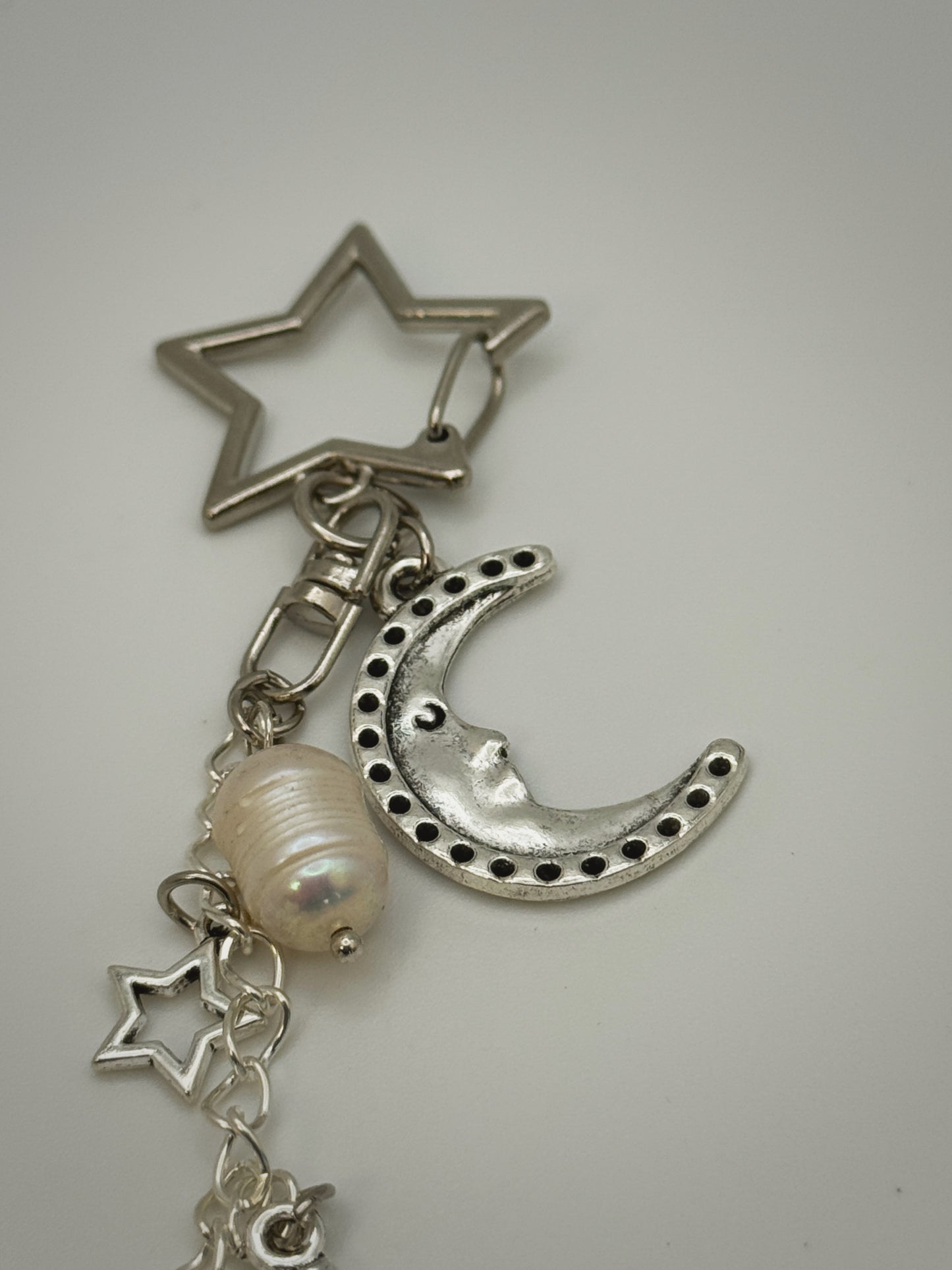 Silver Celestial Bag Charm | Handmade Key Chain