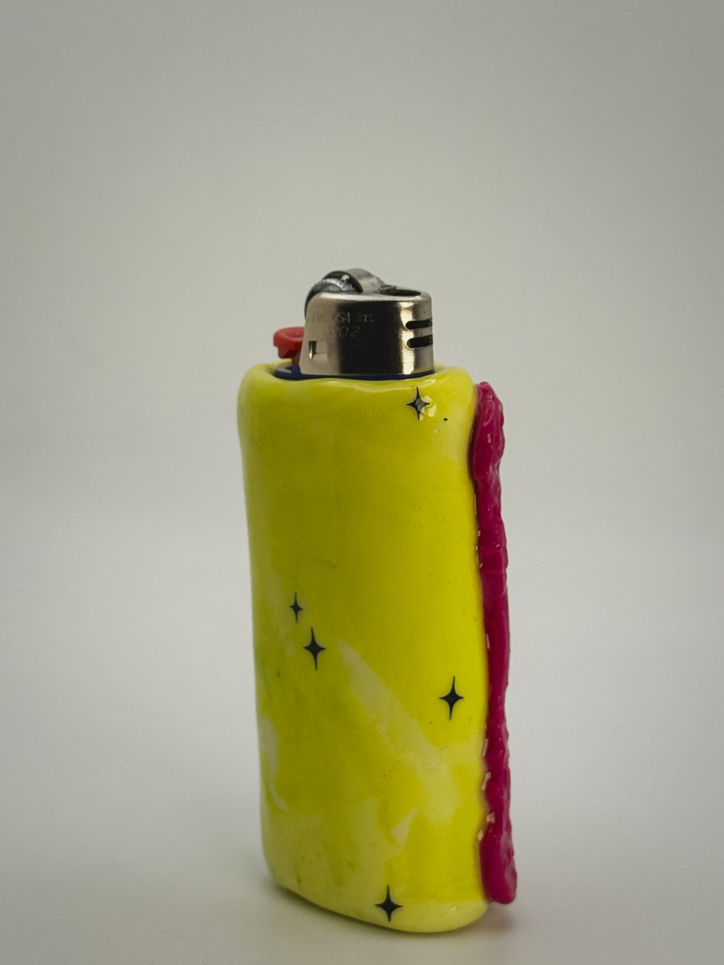 Martini Cat Lighter Case| Fits Standard Bic | Handmade Polymer Clay Art