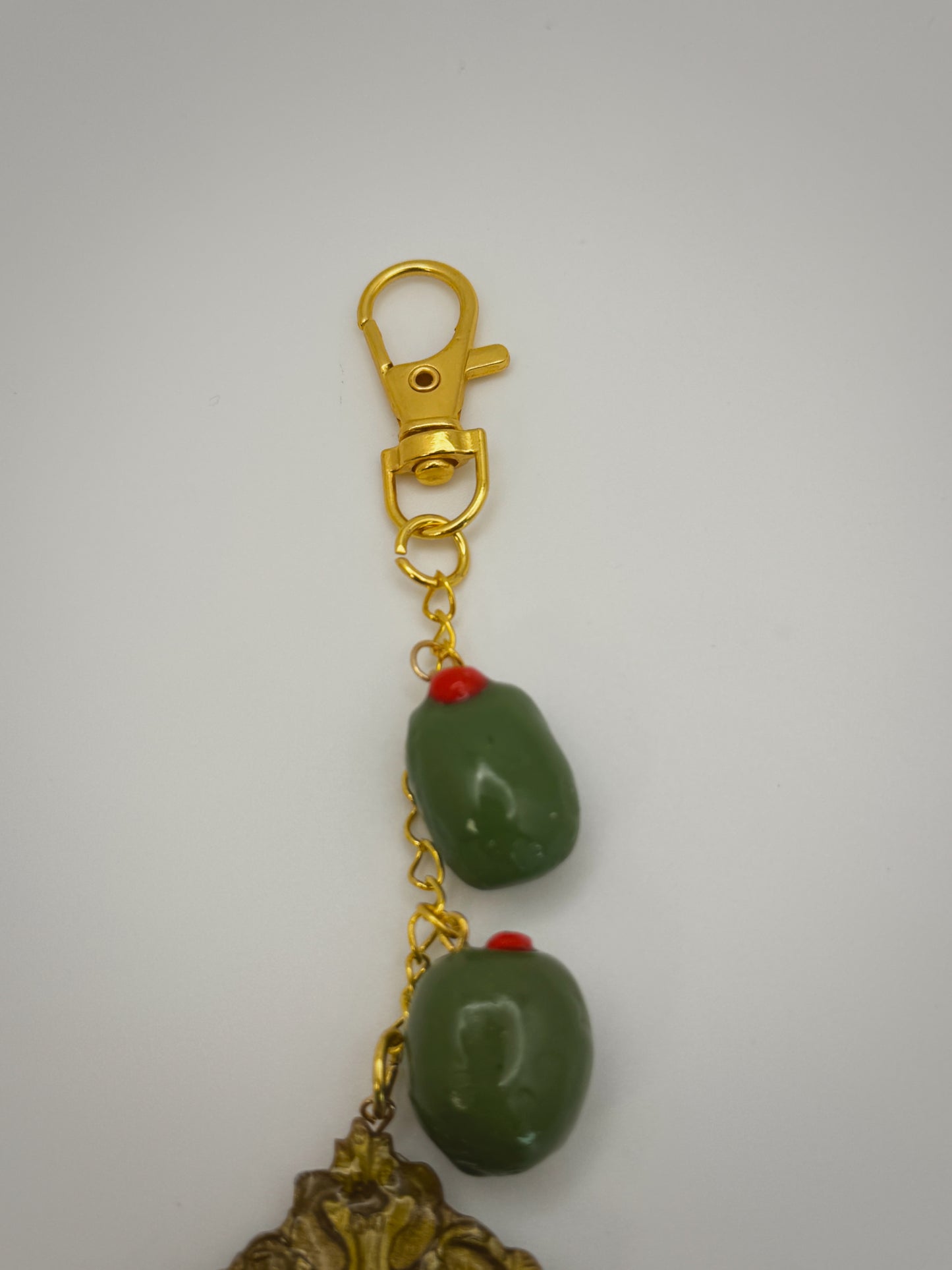 Vintage Frame Extra Dirty Martini Keychain – Handmade Polymer Clay Bag Charm