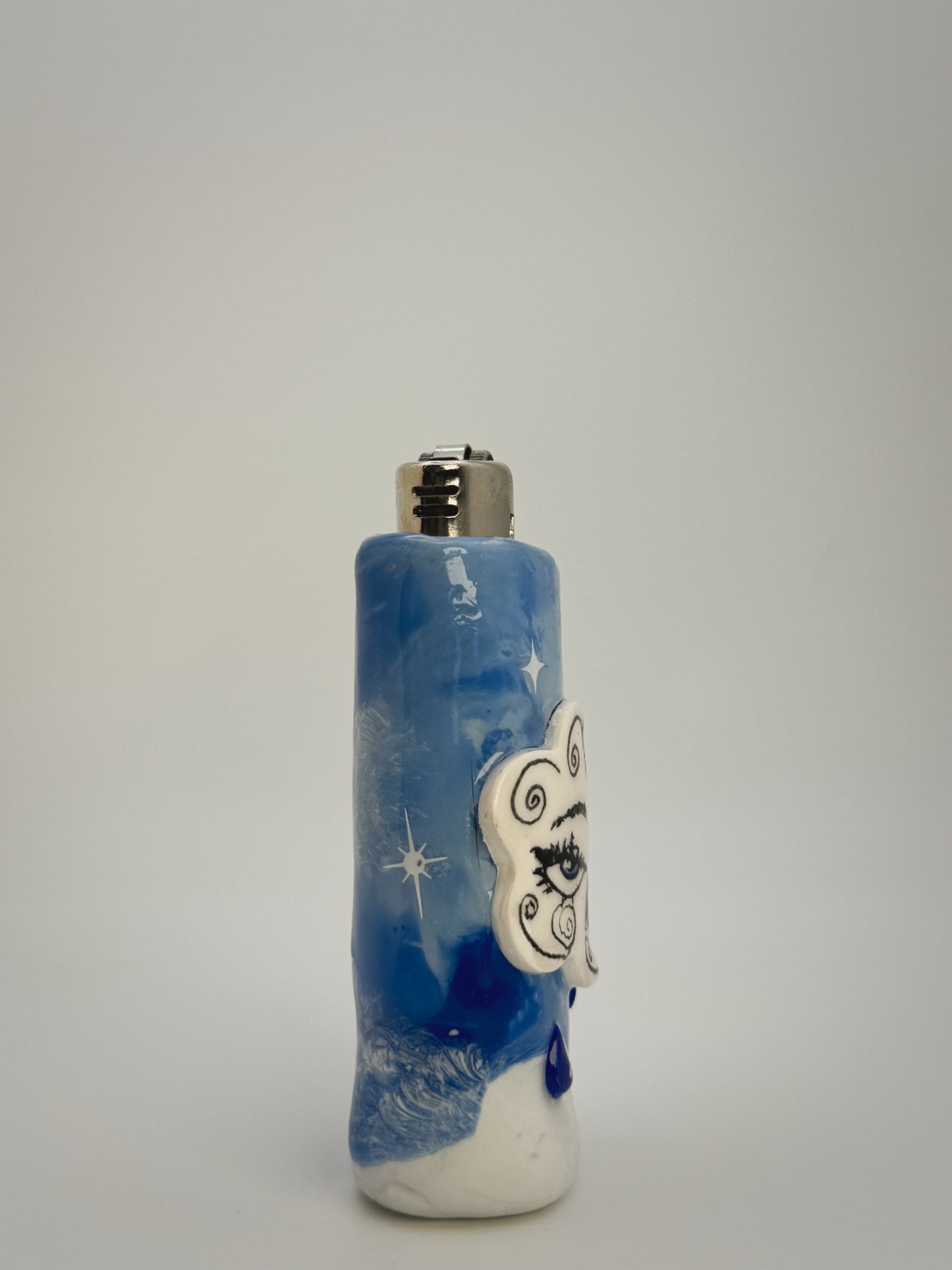 Sad Girl Cloud Lighter Case| Fits Standard Bic | Handmade Polymer Clay Art
