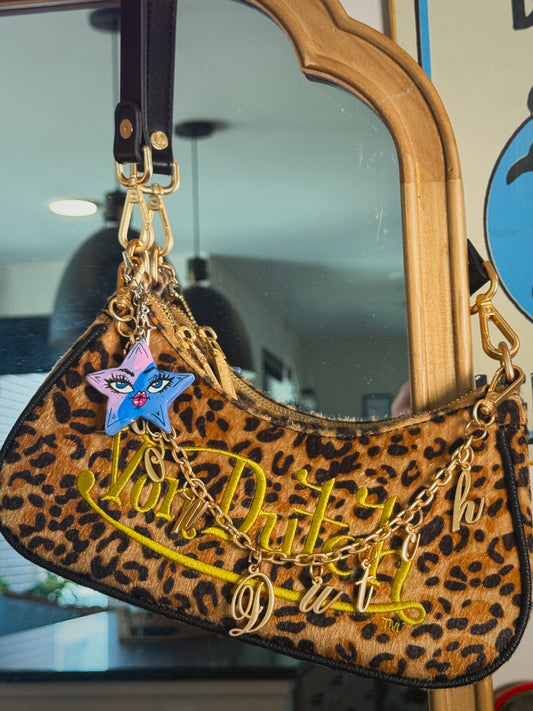 Sassy Star Keychain – Handmade Polymer Clay Bag Charm