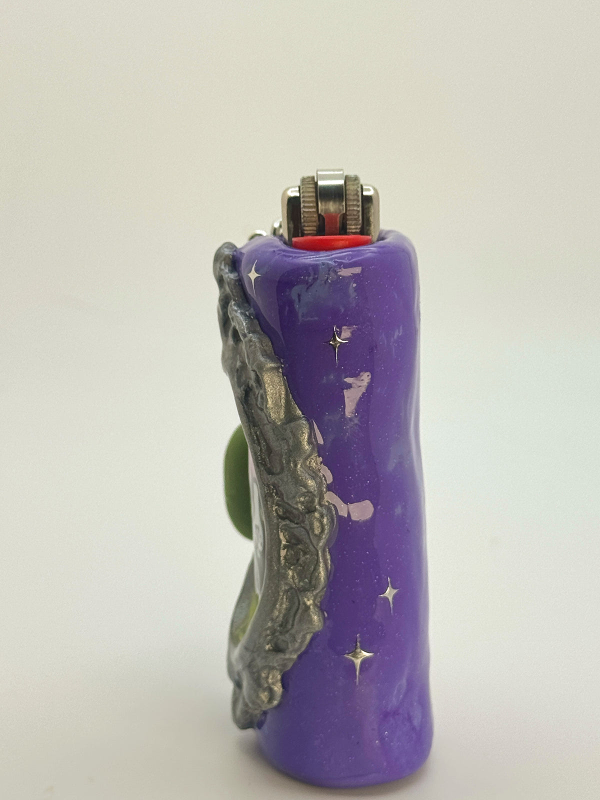 Vintage Frame Martini Kitty Case with charm| Fits Standard Bic | Handmade Polymer Clay Art