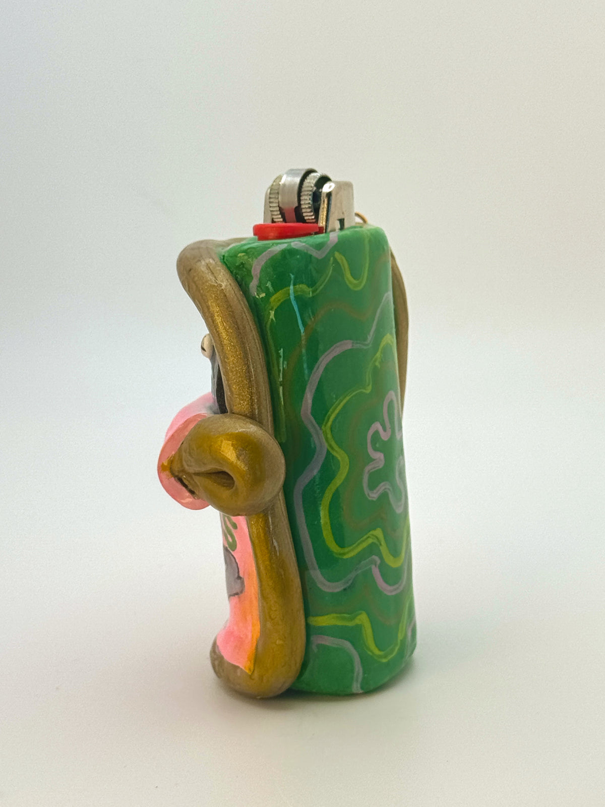 Sardines Tin Case with charm| Fits Standard Bic | Handmade Polymer Clay Art