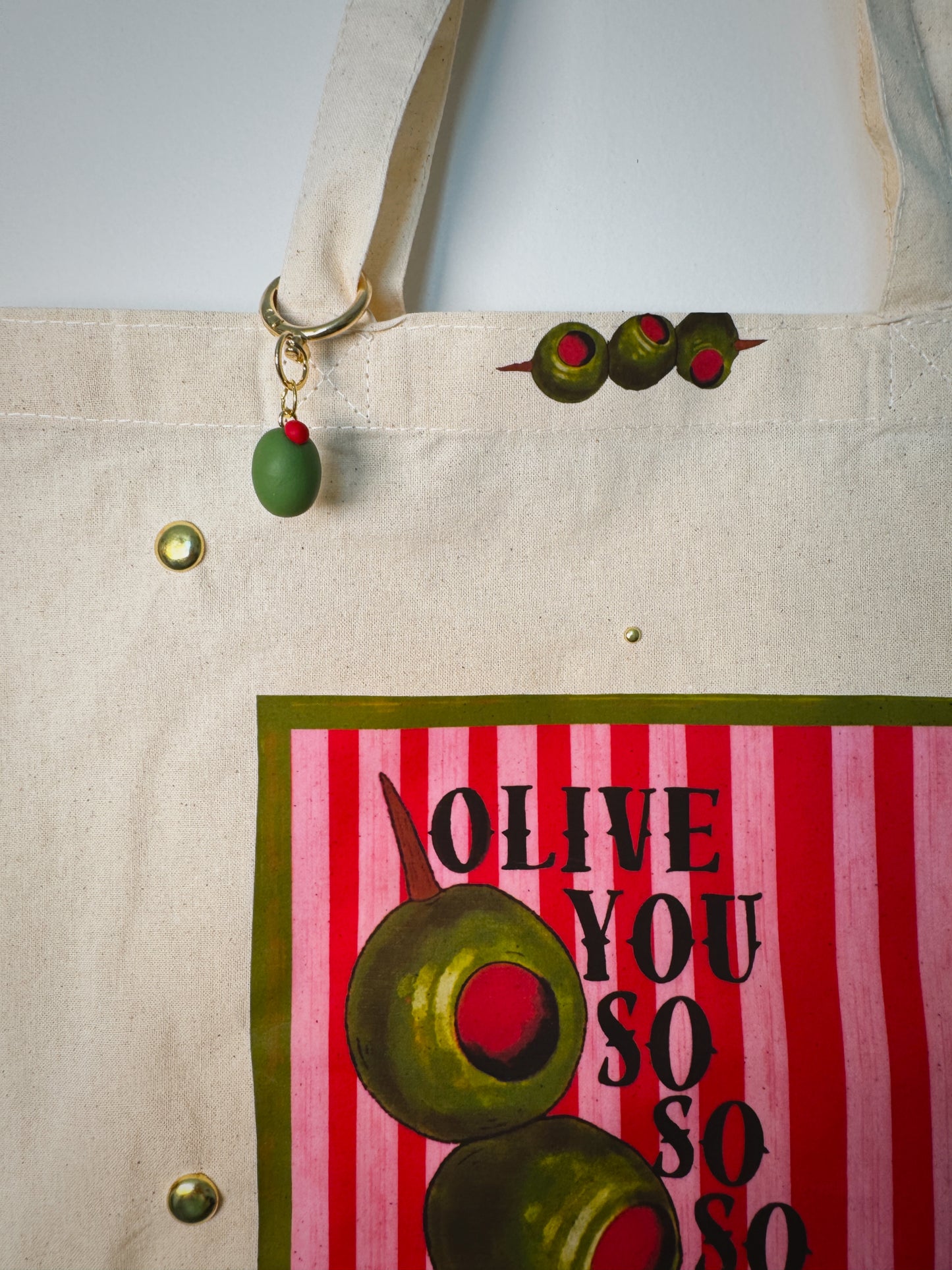 Olive You So So Much Hand-Pressed Tote Bag | 15x16 Natural Cotton — Luxe
